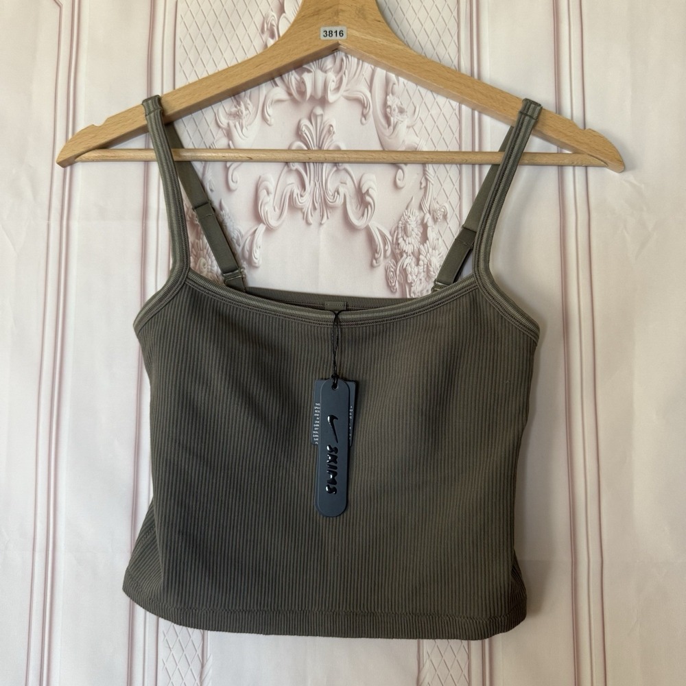 Nike SKIMS Ribbed Seamless Cami Tank Top Dusty Oak/MossDune Sz XS NWT $64